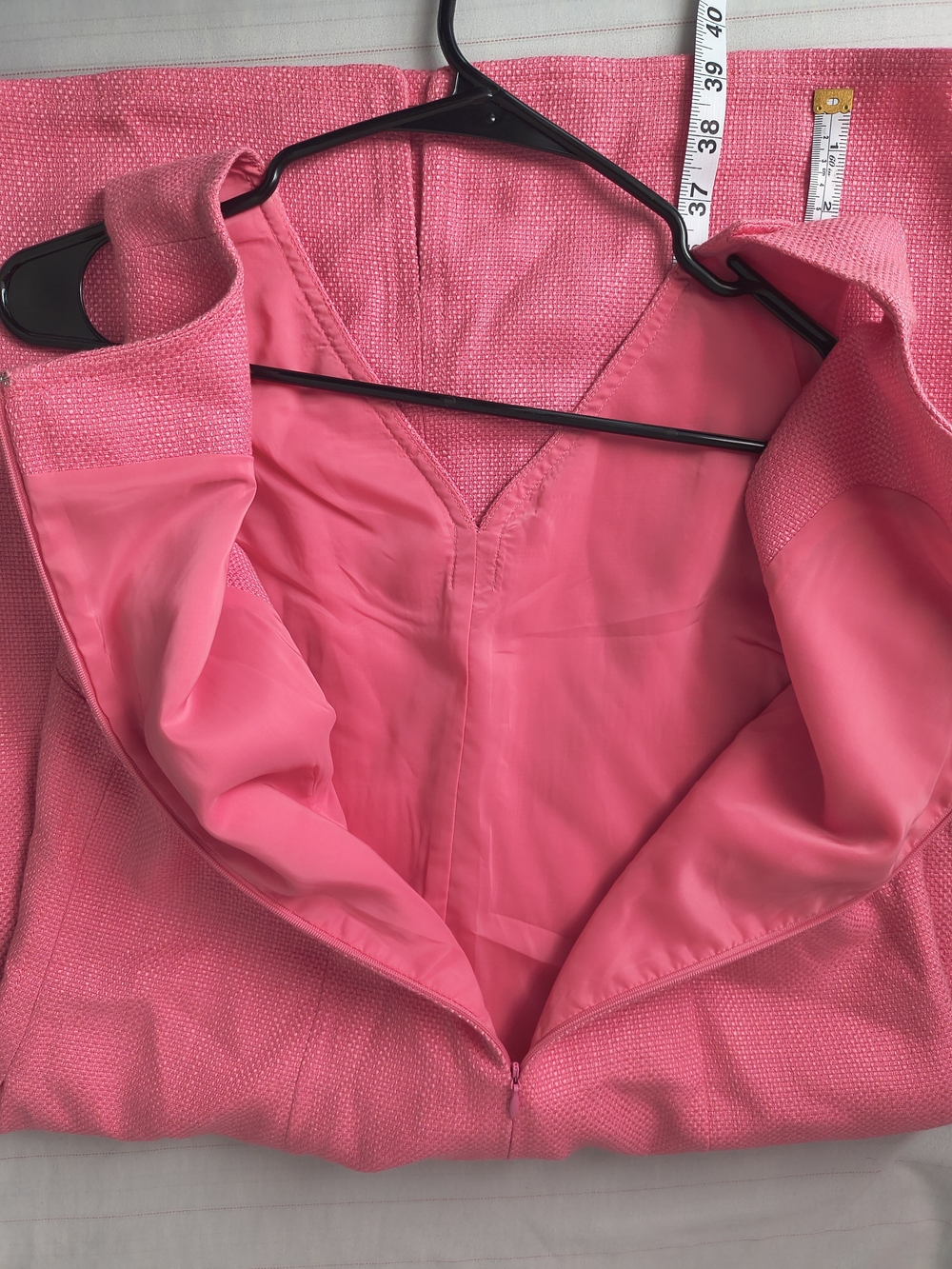 Talbots Pink Sleeveless V-Neck Midi Sheath Dress, Size 10 - Picture 8 of 10